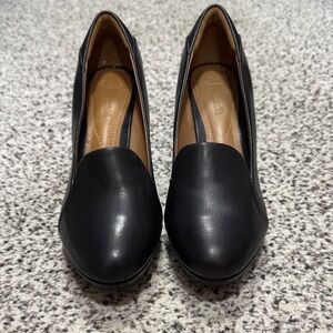 Clark’s Black Leather Cushion Heel